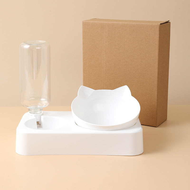 Auto-Replenish Pet Feeder with Cat Ear Bowl - Food & Water Duo