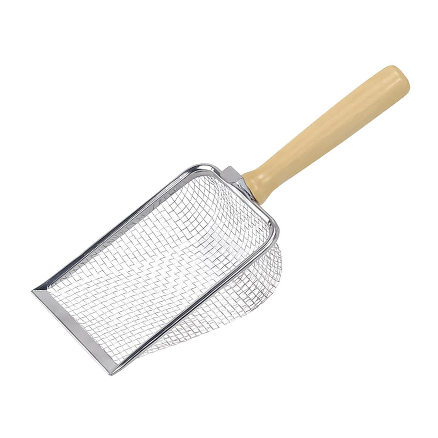 Metal Wire Cat Litter Scoop with Wood Handle