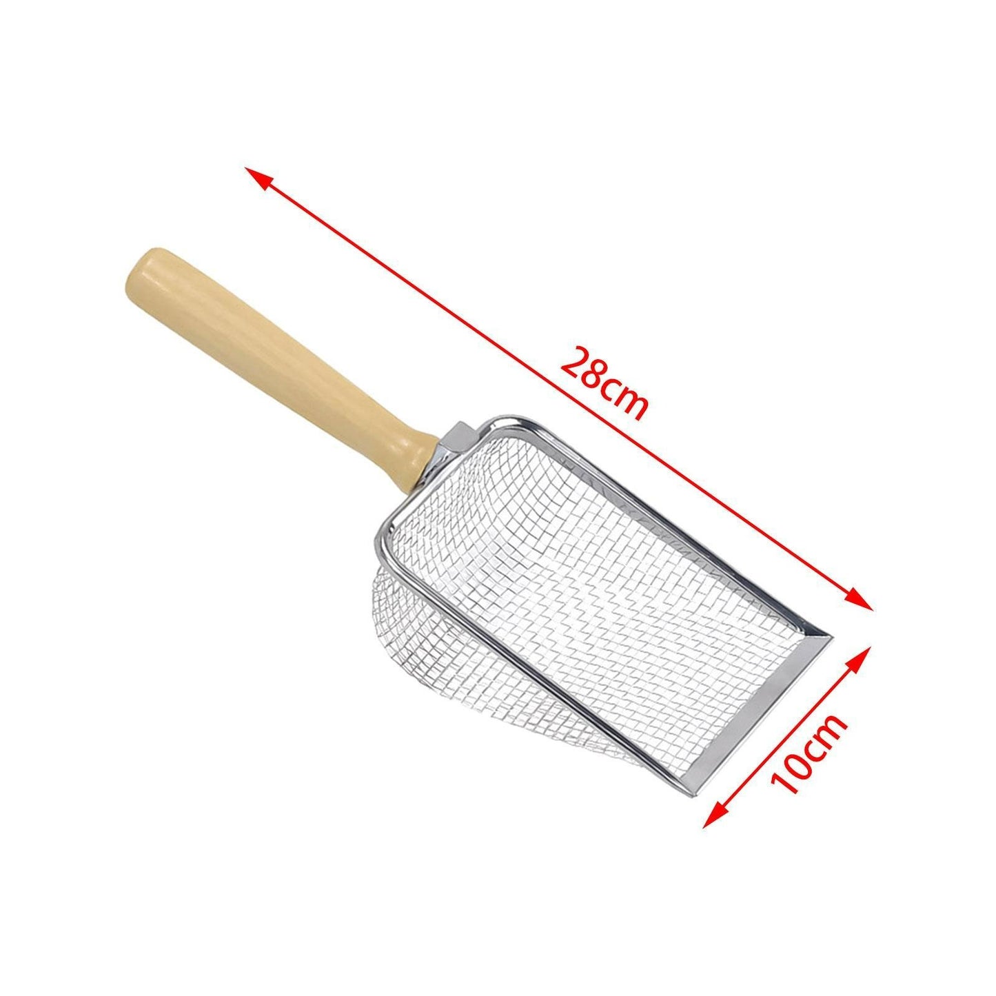 Metal Wire Cat Litter Scoop with Wood Handle