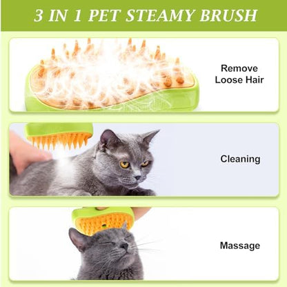 Steam Cat Grooming Brush: Reduce Shedding, Smooth Coat