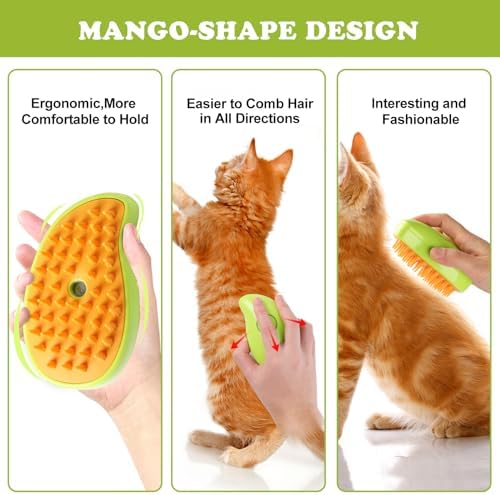 Steam Cat Grooming Brush: Reduce Shedding, Smooth Coat