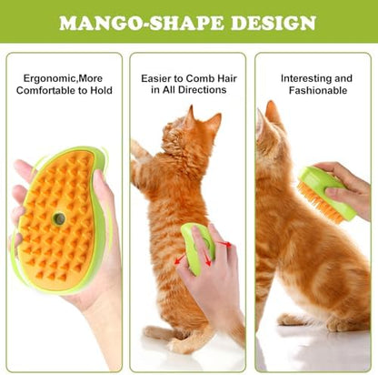 Steam Cat Grooming Brush: Reduce Shedding, Smooth Coat